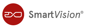 Ein rotes, rundes Emblem mit nebenstehendem "SmartVision?"-Schriftzug